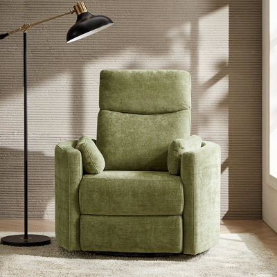 Anneisha Modern Swivel Rocker Power Recliner with Moveable Pillows