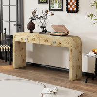 Modern Modern Entryway Table with Burl Wood Veneer,Suitable for Entryway, Hallway, Living Room, Foyer, Corridor by Foundry Select