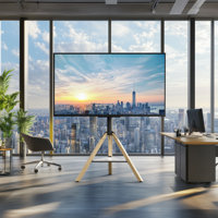 Heavy Tv Floor Stand For 40-75inch Height Adjustable Swivel Tripod Stand With Shelf by Symple Stuff
