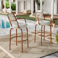 Jaiden Outdoor Patio Bar Stools Set by George Oliver