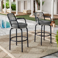 Jaiden Outdoor Patio Bar Stools Set by George Oliver