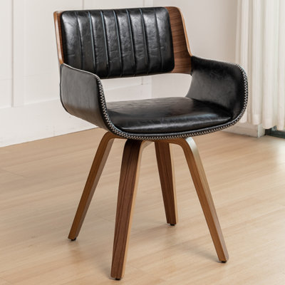 Swivel Home Office Chair - Upholstered Faux Leather Desk Chair, Ergonomic Executive Chair with Lumbar Support by Corrigan Studio