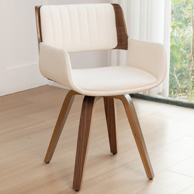 Swivel Home Office Chair - Upholstered Faux Leather Desk Chair, Ergonomic Executive Chair with Lumbar Support