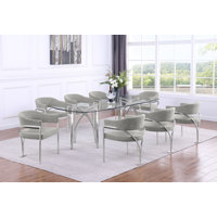 Grandeur Tempered Glass Dining Set by Orren Ellis
