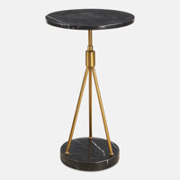 Tenafly Black Marble Accent Table by Everly Quinn