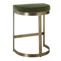 Everly Quinn Hilger Brass Moss Counter Stool by Everly Quinn