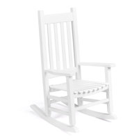 Kids White Solid Wood Rocking Chair by Winston Porter