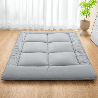 Japanese Futon Mattress,Floor Mattress Thicken Sleeping Mattress Foldable & Portable Roll Up Camping Mattress,Grey by Ebern Designs