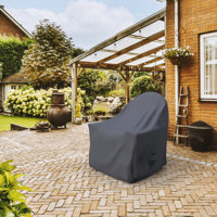 Outdoor Adirondack Chair Covers For Ravenna Rocking Chairs, Water-Repellent UV-Resistant Polyester With Elastic Tie-Downs And Padded Handles by Arlmont & Co.