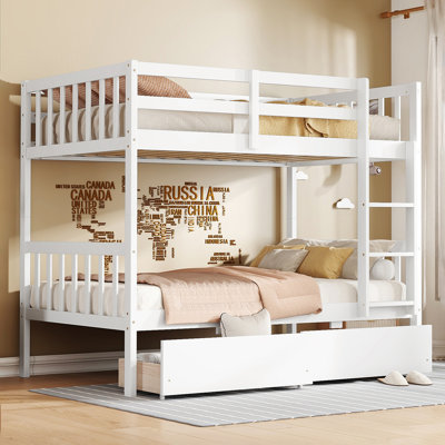 Twin Over Twin Solid Wood Standard Bunk Bed With Drawers by Harriet Bee