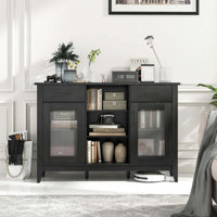Sideboard Buffet Cabinet With 2 Drawers 2 Doors 3 Open Compartments 4 Shelves by Winston Porter