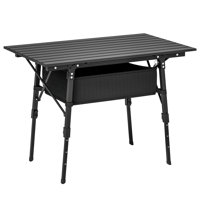 3ft Portable Camping Table with Storage Bag, Adjustable Height Aluminum Small Folding Table, Lightweight Picnic Table with Carry Bag for Outdoor Picni by Arlmont & Co.