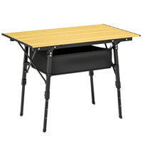 3ft Portable Camping Table with Storage Bag, Adjustable Height Aluminum Small Folding Table, Lightweight Picnic Table with Carry Bag for Outdoor Picni by Arlmont & Co.