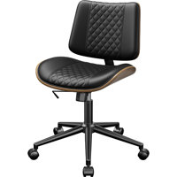 Home Colerain Office Chair No Arms With Wheels, Adjustable Height PU Leather Mid Back 360 Swivel Computer Chair, Armless Small Desk Chair For Office, by George Oliver