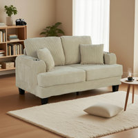 61 Inch Coole Loveseat With 2 Cup Holders And 2 Pillows, Modern Coole For Living Room by Latitude Run