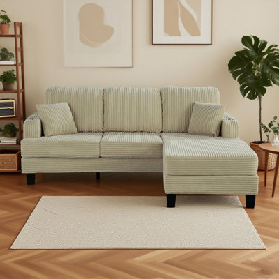 Oriana 2-Piece Sofa And Ottoman With Pillow And USB Port For Small Space Living Room Apartment by Ebern Designs