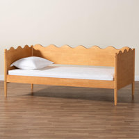Baxton Studio Malaya Modern Wood Twin Daybed With Scalloped Edges by Lark Manor