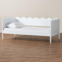 Baxton Studio Malaya Modern Wood Twin Daybed With Scalloped Edges by Lark Manor