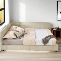 Queen Size Upholstered Tufted Bed Frame, Sofa Bed Frame With Comfortable Backrest And Armrests, Queen Size Bed For Bedroom, Living Room,Velvet by Latitude Run