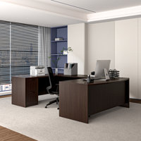 U-Shaped Executive Desk With File Cabinets by Inbox Zero