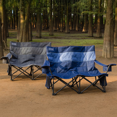 Daloris Low Loveseat Double 2 Person Camping Chair For Adults,Camping Loveseat Supports 600Lbs by Rosecliff Heights