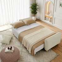90.15" Queen size upholstered Multi-functional convertible sleeper sofa with storage by Latitude Run