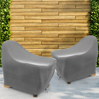 Set of 2 Adirondack Patio Chair Cover - Breathable, Heavy-Duty Cover with Water-Resistant PVC liner, Adjustable Elastic Hem, Click-Close Straps, and A by Arlmont & Co.