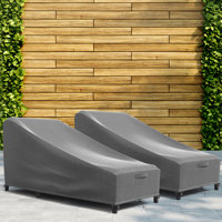 Set of 2 Chaise Lounge Chair Cover - Breathable, Heavy-Duty Cover with Water-Resistant PVC liner, Adjustable Elastic Hem, Click-Close Straps, and Air by Arlmont & Co.