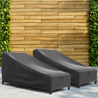 Set of 2 Chaise Lounge Chair Cover - Breathable, Heavy-Duty Cover with Water-Resistant PVC liner, Adjustable Elastic Hem, Click-Close Straps, and Air