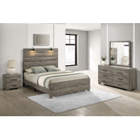 Dixon Antique Gray Panel Bedroom Set With Headlamps by Ophelia & Co.