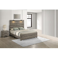 Dixon Antique Gray Panel Bedroom Set With Headlamps by Ophelia & Co.