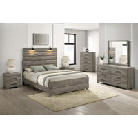 Dixon Antique Gray Panel Bedroom Set With Headlamps by Ophelia & Co.