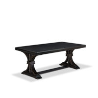 A wooden Kitchen table with removable rectangular tabletop – (Finish Option). by Red Barrel Studio