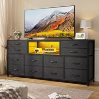 Led Tv Stand Dresser For Bedroom With Power Outlets, 55 Inch Entertainment Center With 12 Drawers by Wrought Studio