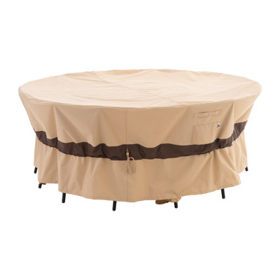 Premium Round Patio Furniture Cover, Waterproof, 110 Dia x 31, Solution Dyed Rip-Stop Fabric, 3-Year Warranty by GlenvalNY