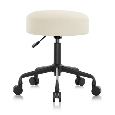 Heavy Duty Extra-Wide Seat Adjustable Height Swivel Rolling Stool for Dental Clinic, Salon, Office, and Bar by Latitude Run