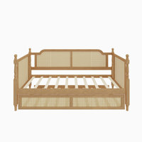 Traditional Style Rattan Daybed for Limited Space, Guest Room, No Box Spring Needed by Bayou Breeze
