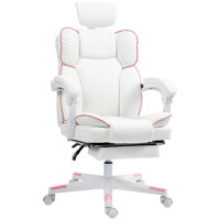 Executive Office Chair, High Back Desk Chair with Headrest, Swivel Wheels, Foot Rest, Overstuffed Reclining PU Leather Computer Chair for Home by Red Barrel Studio