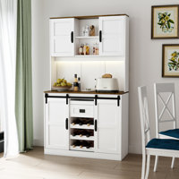 72" Kitchen Pantry with Microwave Shelf