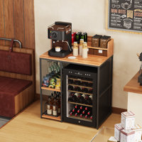Mini Fridge Stand with Storage and Reversible Shelves by Rebrilliant