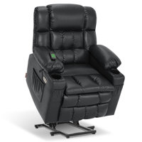 Dual Motor 21.3" Seat Width Power Recliner Lift Chair with Vibration and Heat, Infinite Position, Faux Leather by Latitude Run