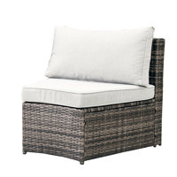 Apphi Outdoor Steel Wicker Single Sofa - Gray by Latitude Run