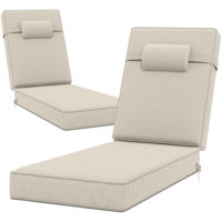 80" X 26" X 4" Outdoor  Olefin Chaise Lounge Cushions(Set Of 2) by Hokku Designs