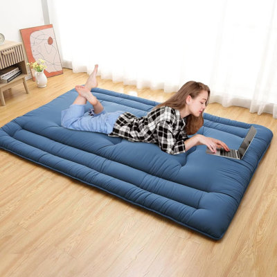 Foldable Japanese Futon Mattress Floor Mattress Folding Floor Lounger Roll Up Camping Mattress Tatami Mat for House Guest by Alwyn Home