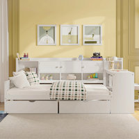 2 Drawers Daybed With Desk And Bookcase by Latitude Run