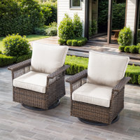 Anferney Outdoor PE Wicker Swivel Patio Rocking Chair With Cushions by Bay Isle Home