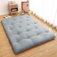 Foldable Japanese Futon Mattress Floor Mattress Foldable Tatami Mattress Roll Up Sleeping Mat for House Guest by Alwyn Home