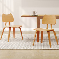Modern Dining Chairs With Backrest, With Solid Wood Frame, For Dining Room/Living Room by George Oliver