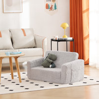 Kids Sofa, Extra Wide 2 In 1 Kids Fold Out Chair Convertible Sofa To Lounger by Isabelle & Max
