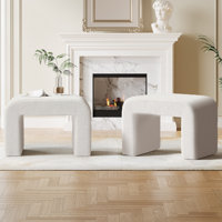 Stanwell 2-Pieces Modern Accent Vanity Stool for Bedroom, Makeup Room